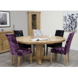 Deluxe Oak Round Extending Dining Table